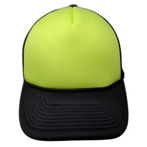 Decky Trucker Hat Yellow Black Blank Foam Front Rope Adjustable Cap One Size